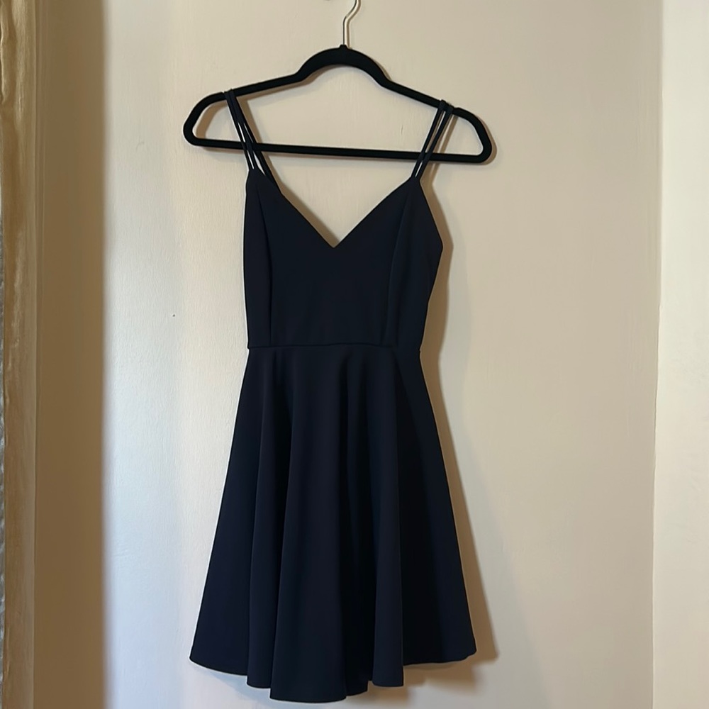 Navy spaghetti strap dress